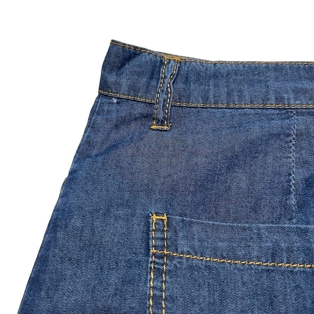 ABS ALLEN SCHWARTZ *NWT* 100% COTTON A-LINE DENIM BUTTON DOWN SKIRT SIZE 29 - Picture 3 of 16